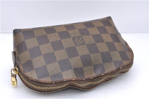 Authentic LOUIS VUITTON Damier Pochette Cosmetic Pouch Purse N47516 LV 7880C