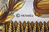 Authentic HERMES Carre 90 Scarf "NAPOLEON" Silk Brown 7880D