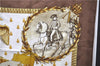 Authentic HERMES Carre 90 Scarf "NAPOLEON" Silk Brown 7880D