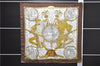 Authentic HERMES Carre 90 Scarf "NAPOLEON" Silk Brown 7880D