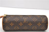 Authentic LOUIS VUITTON Monogram Trousse Ronde Pen Case Pouch M47630 LV 7881C