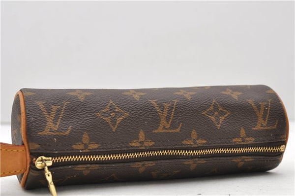 Authentic LOUIS VUITTON Monogram Trousse Ronde Pen Case Pouch M47630 LV 7881C