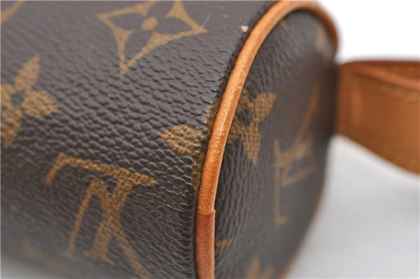 Authentic LOUIS VUITTON Monogram Trousse Ronde Pen Case Pouch M47630 LV 7881C