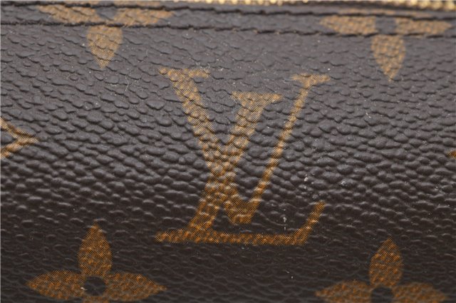 Authentic LOUIS VUITTON Monogram Trousse Ronde Pen Case Pouch M47630 LV 7881C