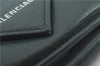 Auth BALENCIAGA Papier Mini Wallet Trifold Purse Leather 391446 Green Box 7882C