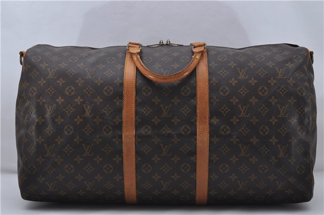 Auth Louis Vuitton Monogram Keepall Bandouliere 60 Boston Bag M41412 LV 7884D