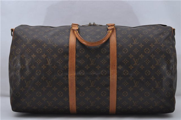 Auth Louis Vuitton Monogram Keepall Bandouliere 60 Boston Bag M41412 LV 7884D