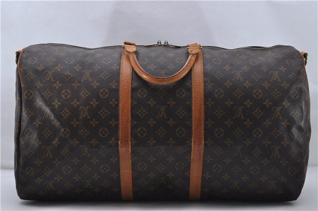 Auth Louis Vuitton Monogram Keepall Bandouliere 60 Boston Bag M41412 LV 7884D