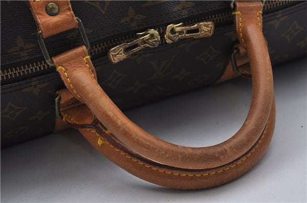 Auth Louis Vuitton Monogram Keepall Bandouliere 60 Boston Bag M41412 LV 7884D