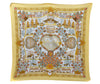 Authentic HERMES Pleats Scarf "Decoupages" Silk Yellow Box 7885D