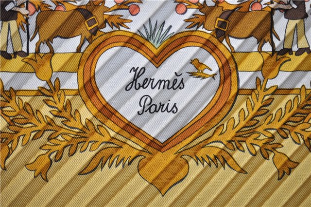 Authentic HERMES Pleats Scarf 