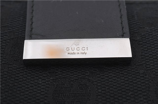 Authentic GUCCI Wallet Purse GG Canvas Leather Black 7886C