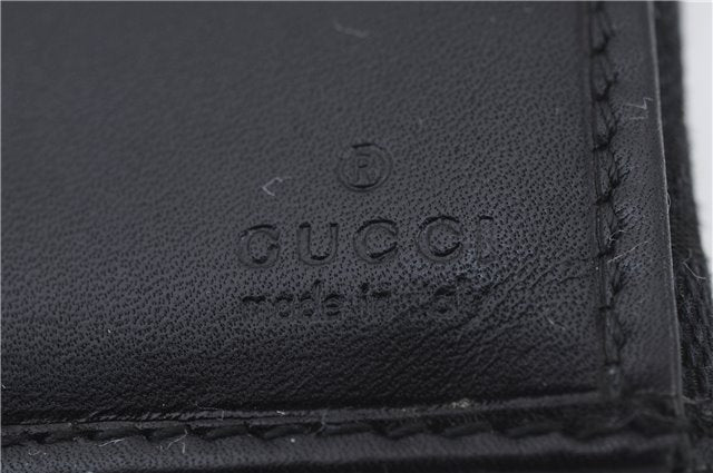 Authentic GUCCI Wallet Purse GG Canvas Leather Black 7886C