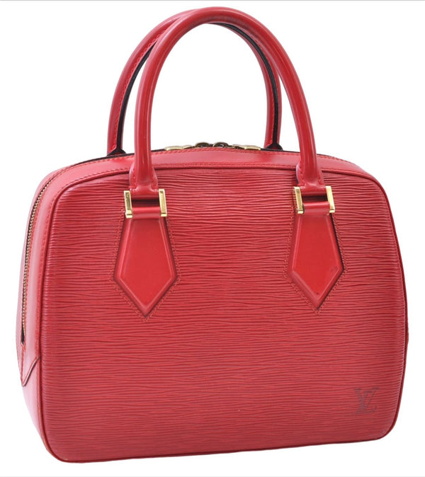 Authentic Louis Vuitton Epi Sablon Hand Bag Purse Red M52047 LV 7886E
