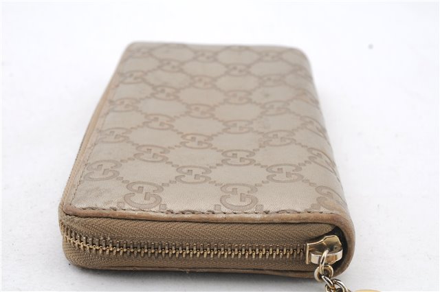 Authentic GUCCI Lovely Heart Guccissima Leather Long Wallet 282477 Gold 7889C