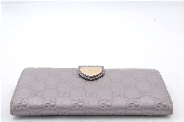 Authentic GUCCI Guccissima Heart Leather Long Wallet 203550 Light Purple 7893C