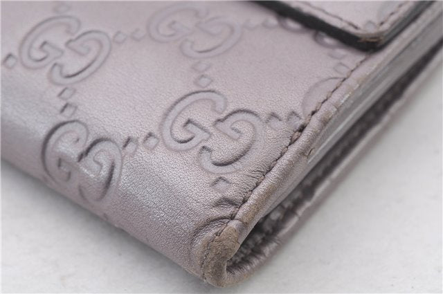 Authentic GUCCI Guccissima Heart Leather Long Wallet 203550 Light Purple 7893C