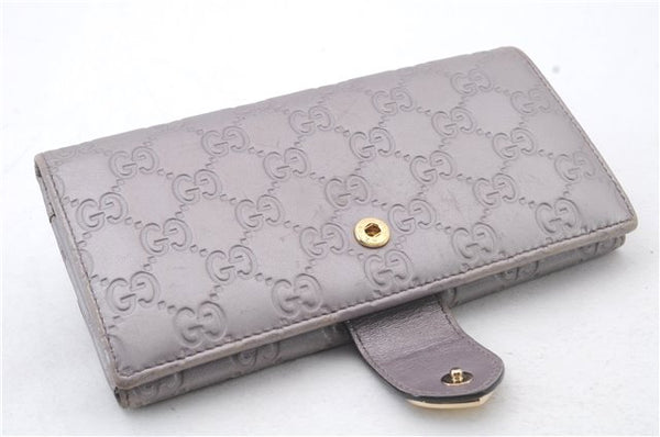 Authentic GUCCI Guccissima Heart Leather Long Wallet 203550 Light Purple 7893C