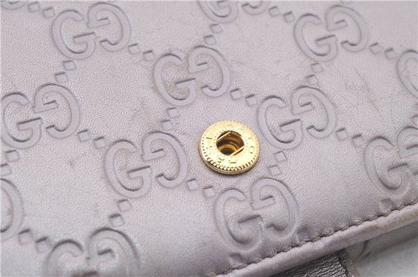 Authentic GUCCI Guccissima Heart Leather Long Wallet 203550 Light Purple 7893C