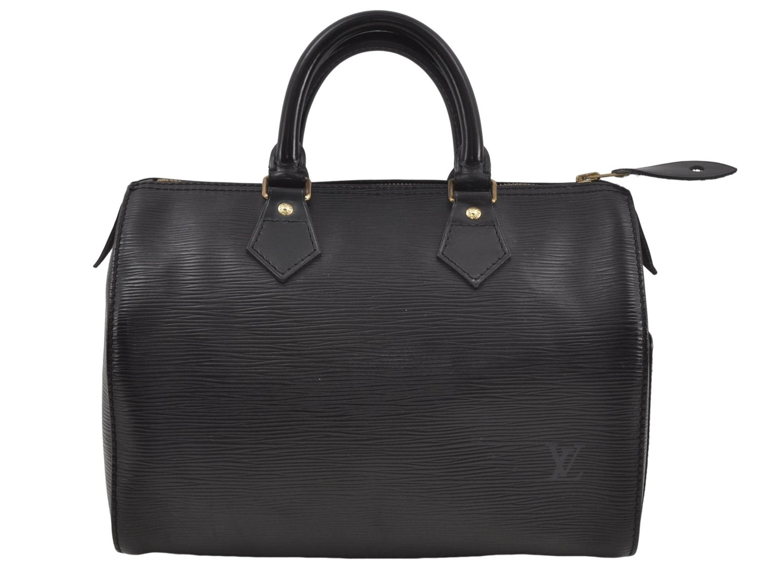 Authentic Louis Vuitton Epi Speedy 25 Hand Boston Bag Black M59032 LV 7893D