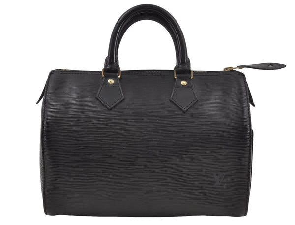 Authentic Louis Vuitton Epi Speedy 25 Hand Boston Bag Black M59032 LV 7893D