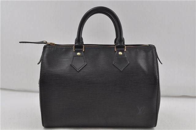 Authentic Louis Vuitton Epi Speedy 25 Hand Boston Bag Black M59032 LV 7893D