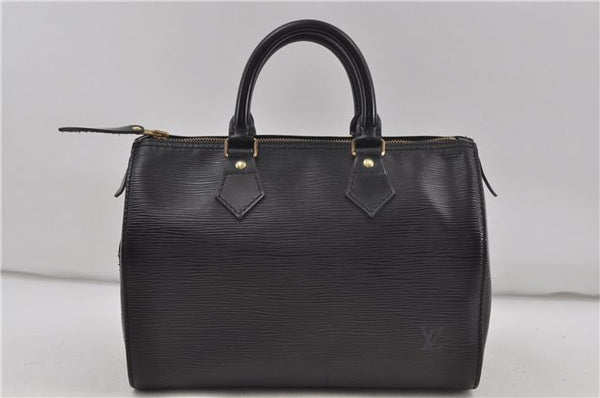 Authentic Louis Vuitton Epi Speedy 25 Hand Boston Bag Black M59032 LV 7893D