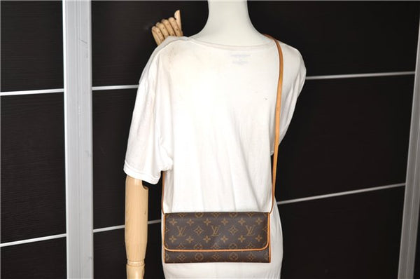 Authentic Louis Vuitton Monogram Pochette Twin GM Shoulder Bag M51852 LV 7894F