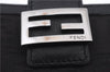 Authentic FENDI Zucchino Wallet Purse Canvas Leather Black 7896C