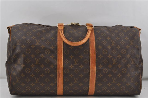 Auth Louis Vuitton Monogram Keepall Bandouliere 55 Boston Bag M41414 LV 7898D