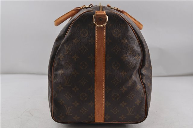 Auth Louis Vuitton Monogram Keepall Bandouliere 55 Boston Bag M41414 LV 7898D