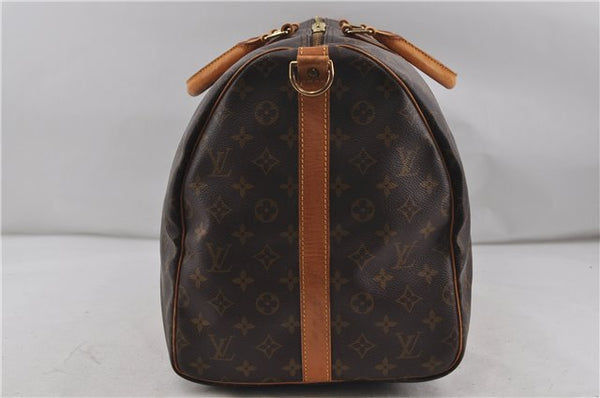 Auth Louis Vuitton Monogram Keepall Bandouliere 55 Boston Bag M41414 LV 7898D