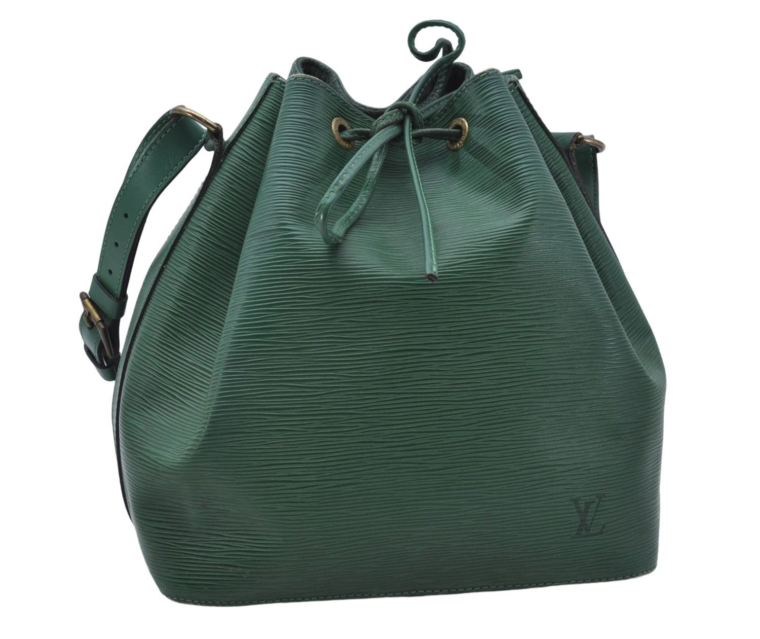 Authentic Louis Vuitton Epi Petit Noe Shoulder Bag Green M44104 LV 7899D