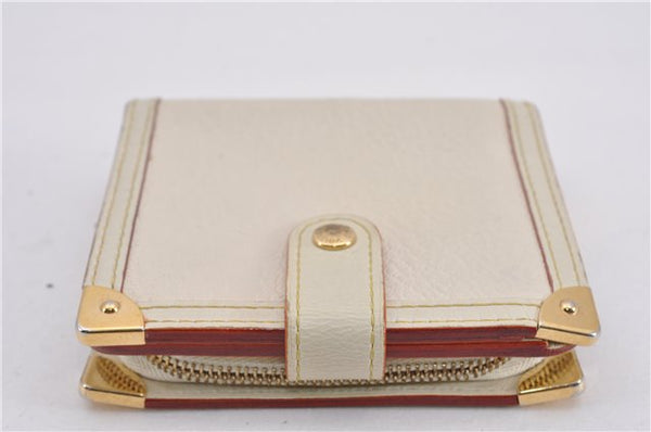 Authentic Louis Vuitton Suhali Compact Zip Bifold Wallet Ivory M91831 LV 7899F