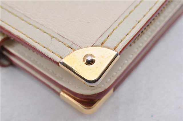 Authentic Louis Vuitton Suhali Compact Zip Bifold Wallet Ivory M91831 LV 7899F