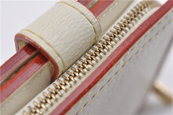 Authentic Louis Vuitton Suhali Compact Zip Bifold Wallet Ivory M91831 LV 7899F