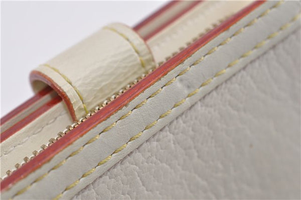 Authentic Louis Vuitton Suhali Compact Zip Bifold Wallet Ivory M91831 LV 7899F