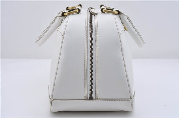 Authentic BURBERRY Vintage Leather Hand Bag White 7902D