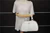 Authentic BURBERRY Vintage Leather Hand Bag White 7902D