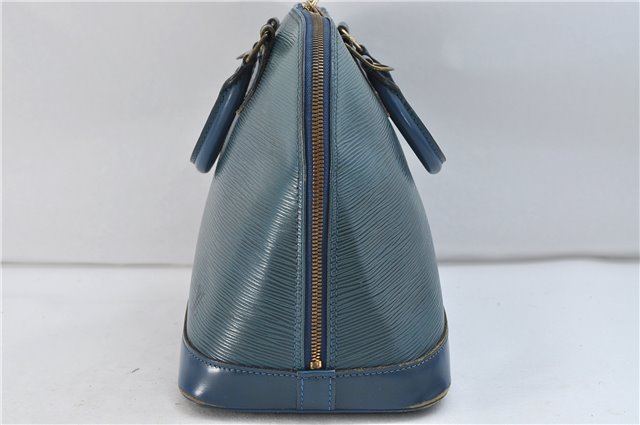 Authentic LOUIS VUITTON Epi Alma PM Hand Bag Purse Blue M52145 LV 7904C