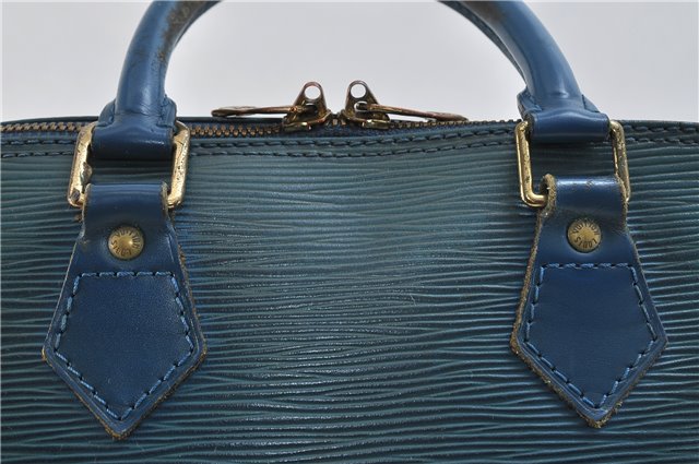 Authentic LOUIS VUITTON Epi Alma PM Hand Bag Purse Blue M52145 LV 7904C