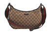 Authentic GUCCI Web Sherry Line Shoulder Cross Bag GG Canvas Leather Brown 7909D