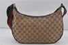 Authentic GUCCI Web Sherry Line Shoulder Cross Bag GG Canvas Leather Brown 7909D