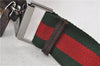 Authentic GUCCI Web Sherry Line Shoulder Cross Bag GG Canvas Leather Brown 7909D