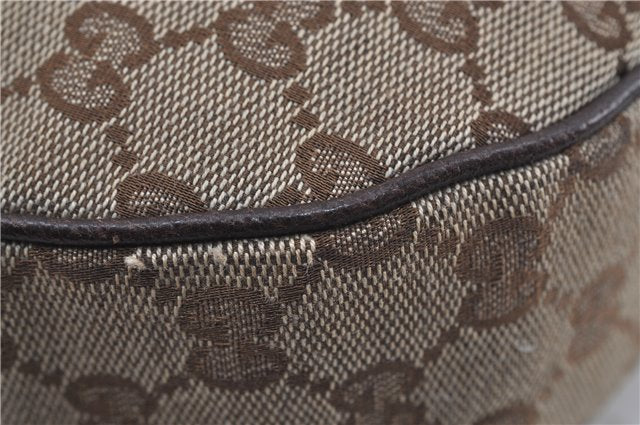 Authentic GUCCI Web Sherry Line Shoulder Cross Bag GG Canvas Leather Brown 7909D
