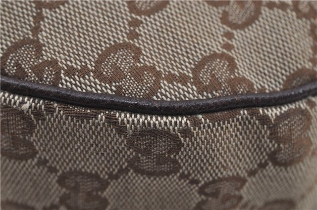 Authentic GUCCI Web Sherry Line Shoulder Cross Bag GG Canvas Leather Brown 7909D