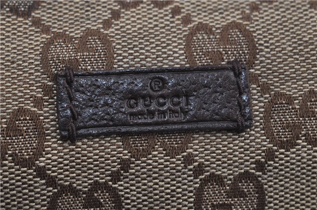 Authentic GUCCI Web Sherry Line Shoulder Cross Bag GG Canvas Leather Brown 7909D