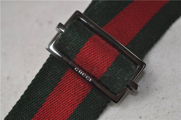 Authentic GUCCI Web Sherry Line Shoulder Cross Bag GG Canvas Leather Brown 7909D