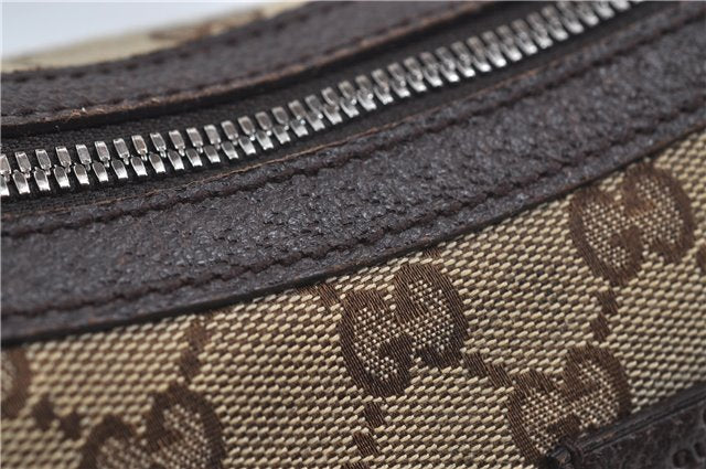 Authentic GUCCI Web Sherry Line Shoulder Cross Bag GG Canvas Leather Brown 7909D