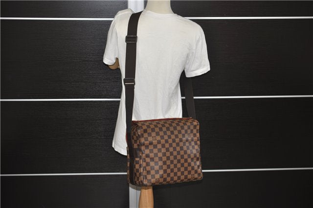 Authentic Louis Vuitton Damier Naviglio Shoulder Cross Body Bag N45255 LV 7910E